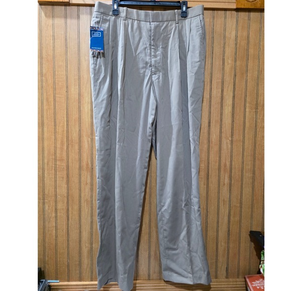 Ketch Dress Pants Men Tan Pleated Front Pockets Casual Business Kmart 36x32 NWT - Picture 1 of 4